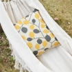 AMACA DA GIARDINO SOSPESA IN TELA CON FRANGE STILE BOHO 288X150 CM CAPACITÀ 120 KG CREMA