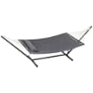 AMACA DA GIARDINO PORTATILE CON CUSCINO INTEGRATO IN COTONE POLIESTERE E ACCIAIO 368X93X110 CM GRIGIO SCURO