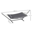 AMACA DA GIARDINO PORTATILE CON CUSCINO INTEGRATO IN COTONE POLIESTERE E ACCIAIO 368X93X110 CM GRIGIO SCURO
