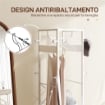 APPENDIABITI DA TERRA CON ASTA E 2 RIPIANI APERTI IN LEGNO E ACCIAIO 38.5X30X170 CM BIANCO E COLOR LEGNO