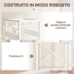 APPENDIABITI DA TERRA CON ASTA E 2 RIPIANI APERTI IN LEGNO E ACCIAIO 38.5X30X170 CM BIANCO E COLOR LEGNO