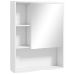 ARMADIETTO BAGNO CON SPECCHIO RIPIANI E SCAFFALE REGOLABILE MONTAGGIO A PARETE 60X15X76CM BIANCO