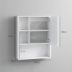 ARMADIETTO BAGNO CON SPECCHIO RIPIANI E SCAFFALE REGOLABILE MONTAGGIO A PARETE 60X15X76CM BIANCO