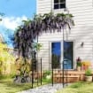 ARCO DA GIARDINO CON CANCELLO TRALICCIO PER PIANTE RAMPICANTI IN METALLO 2.2X1 MT NERO
