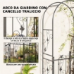 ARCO DA GIARDINO CON CANCELLO TRALICCIO PER PIANTE RAMPICANTI IN METALLO 2.2X1 MT NERO