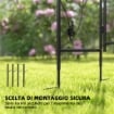 ARCO DA GIARDINO CON CANCELLO TRALICCIO PER PIANTE RAMPICANTI IN METALLO 2.2X1 MT NERO
