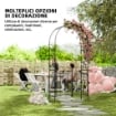 ARCO DA GIARDINO CON CANCELLO TRALICCIO PER PIANTE RAMPICANTI IN METALLO 2.2X1 MT NERO