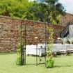 ARCO DA GIARDINO CON CANCELLO TRALICCIO PER PIANTE RAMPICANTI IN METALLO 2.2X1 MT NERO