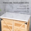 ARMADIO DA ESTERNO CON RIPIANO INTERNO E BANCO DA LAVORO IN LEGNO E ACCIAIO ZINCATO 79X43X92 CM COLOR LEGNO
