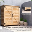 ARMADIO DA ESTERNO CON RIPIANO INTERNO E BANCO DA LAVORO IN LEGNO E ACCIAIO ZINCATO 79X43X92 CM COLOR LEGNO
