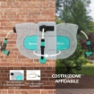 AVVOLGITUBO AUTOMATICO A PARETE E PORTATILE LUNGHEZZA 25+2 MT SISTEMA DI BLOCCO E 7 GETTI GRIGIO