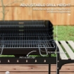 BARBECUE A CARBONELLA AD ALTEZZA REGOLABILE CON 3 RIPIANI E VASSOIO IN METALLO LEGNO 113X53.5X82.5 CM NERA