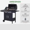 BARBECUE A GAS A 5 FORNELLI CON RIPIANI LATERALI E ARMADIETTO IN ACCIAIO E PP 125X51X100 CM NERO
