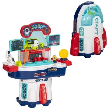 BANCO DA LAVORO GIOCATTOLO DA 21 PEZZI A TEMA SPAZIALE CON SUONI E LUCI IN PP E GPPS 45.5X24X52.5 CM