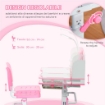 BANCO SCUOLA PER BAMBINI 6-12 ANNI REGOLABILE CON LUCE LED LEGGIO E PORTAPENNE IN MDF PP E ACCIAIO ROSA