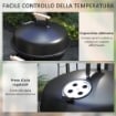 BARBECUE A CARBONELLA CON GRIGLIA IN ACCIAIO COPERCHIO E PRESE D'ARIA E RUOTE NERO 48X56PX94 CM 