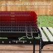 BARBECUE A CARBONELLA CON GRIGLIA REGOLABILE E 3 RIPIANI IN METALLO LEGNO 103X47X95 CM ROSSO