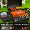 BARBECUE A GAS CON 3 BRUCIATORI INDIPENDENTI E COPERCHIO CON TERMOMETRO 108X54X97 CM NERO