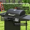 BARBECUE A GAS CON 3 BRUCIATORI INDIPENDENTI E COPERCHIO CON TERMOMETRO 108X54X97 CM NERO