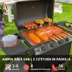 BARBECUE A GAS CON 4+1 BRUCIATORI INDIPENDENTI E COPERCHIO CON TERMOMETRO 121X54X97 CM NERO