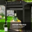 BARBECUE A GAS CON BRUCIATORI INDIPENDENTI COPERCHIO CON TERMOMETRO E TAVOLINO LATERALE NERO 98X57X123 CM