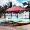 BASAMENTO PER OMBRELLONE SET 4 PEZZI IMPILABILI CON MANIGLIE INTEGRATE IN HDPE 99.7X99.7X8.3 CM NERO