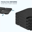 BASAMENTO PER OMBRELLONE SET 4 PEZZI IMPILABILI CON MANIGLIE INTEGRATE IN HDPE 99.7X99.7X8.3 CM NERO