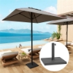 BASE PER OMBRELLONE QUADRATA DA 14.5 KG CON MANOVELLA IN HDPE E CEMENTO 44X44X30 CM NERO