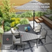BASE PER OMBRELLONE QUADRATA DA 14.5 KG CON MANOVELLA IN HDPE E CEMENTO 44X44X30 CM NERO