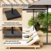 BASE PER OMBRELLONE QUADRATA DA 14.5 KG CON MANOVELLA IN HDPE E CEMENTO 44X44X30 CM NERO