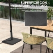 BASE PER OMBRELLONE QUADRATA DA 14.5 KG CON MANOVELLA IN HDPE E CEMENTO 44X44X30 CM NERO