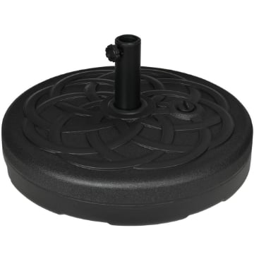 BASE PER OMBRELLONE ROTONDA IN PLASTICA RIEMPIBILE CON ACQUA E SABBIA PER PALI DA 38-48 MM Ø56 CM NERO