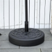 BASE PER OMBRELLONE ROTONDA IN PLASTICA RIEMPIBILE CON ACQUA E SABBIA PER PALI DA 38-48 MM Ø56 CM NERO