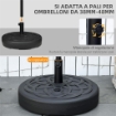 BASE PER OMBRELLONE ROTONDA IN PLASTICA RIEMPIBILE CON ACQUA E SABBIA PER PALI DA 38-48 MM Ø56 CM NERO