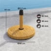 BASE PER OMBRELLONE A 4 RUOTE CON FRENI IN CEMENTO E METALLO 48X44 CM COLOR LEGNO