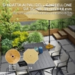 BASE PER OMBRELLONE A 4 RUOTE CON FRENI IN CEMENTO E METALLO 48X44 CM COLOR LEGNO