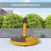BASE PER OMBRELLONE A 4 RUOTE CON FRENI IN CEMENTO E METALLO 48X44 CM COLOR LEGNO