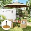 BASE PER OMBRELLONE A 4 RUOTE CON FRENI IN CEMENTO E METALLO 48X44 CM COLOR LEGNO
