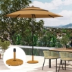 BASE PER OMBRELLONE A 4 RUOTE CON FRENI IN CEMENTO E METALLO 48X44 CM COLOR LEGNO