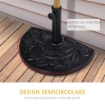 BASE PER OMBRELLONE A MEZZALUNA DA 3.8 E 4.8 MM IN RESINA CON MANOVELLA 50X31X32 CM NERO