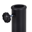 BASE PER OMBRELLONE A MEZZALUNA DA 3.8 E 4.8 MM IN RESINA CON MANOVELLA 50X31X32 CM NERO