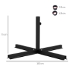 BASE PER OMBRELLONE A CROCE IN ACCIAIO CON VITE LATERALE 100X100X75 CM NERO