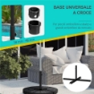 BASE PER OMBRELLONE A CROCE IN ACCIAIO CON VITE LATERALE 100X100X75 CM NERO