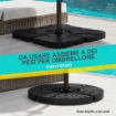 BASE PER OMBRELLONE A CROCE IN ACCIAIO CON VITE LATERALE 100X100X75 CM NERO