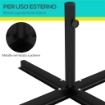 BASE PER OMBRELLONE A CROCE IN ACCIAIO CON VITE LATERALE 100X100X75 CM NERO