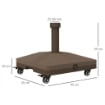 BASE PER OMBRELLONE CON RUOTE RIEMPIBILE FINO A 20 KG PER PALI DA Ï22-38 MM 45X45X39 CM MARRONE