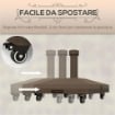 BASE PER OMBRELLONE CON RUOTE RIEMPIBILE FINO A 20 KG PER PALI DA Ï22-38 MM 45X45X39 CM MARRONE