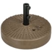 BASE PER OMBRELLONE CON 2 MANOPOLE INCORPORATE IN HDPE E ACCIAIO 51X36 CM MARRONE E NERO