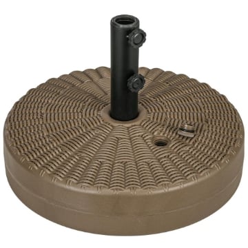 BASE PER OMBRELLONE CON 2 MANOPOLE INCORPORATE IN HDPE E ACCIAIO 51X36 CM MARRONE E NERO