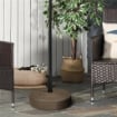 BASE PER OMBRELLONE CON 2 MANOPOLE INCORPORATE IN HDPE E ACCIAIO 51X36 CM MARRONE E NERO